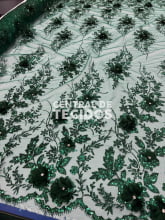 Tule Design Glitter 3D New Verde