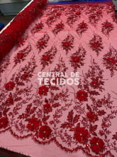 Tule Design Glitter 3D New Vermelho
