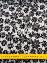 Tule Bordado Margarida Preto