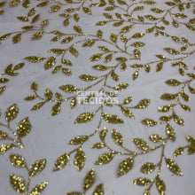 Tule Super Glitter Tulipas Dourado