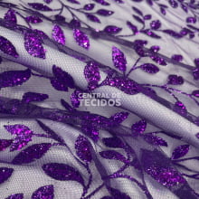 Tule Super Glitter Tulipas Roxo