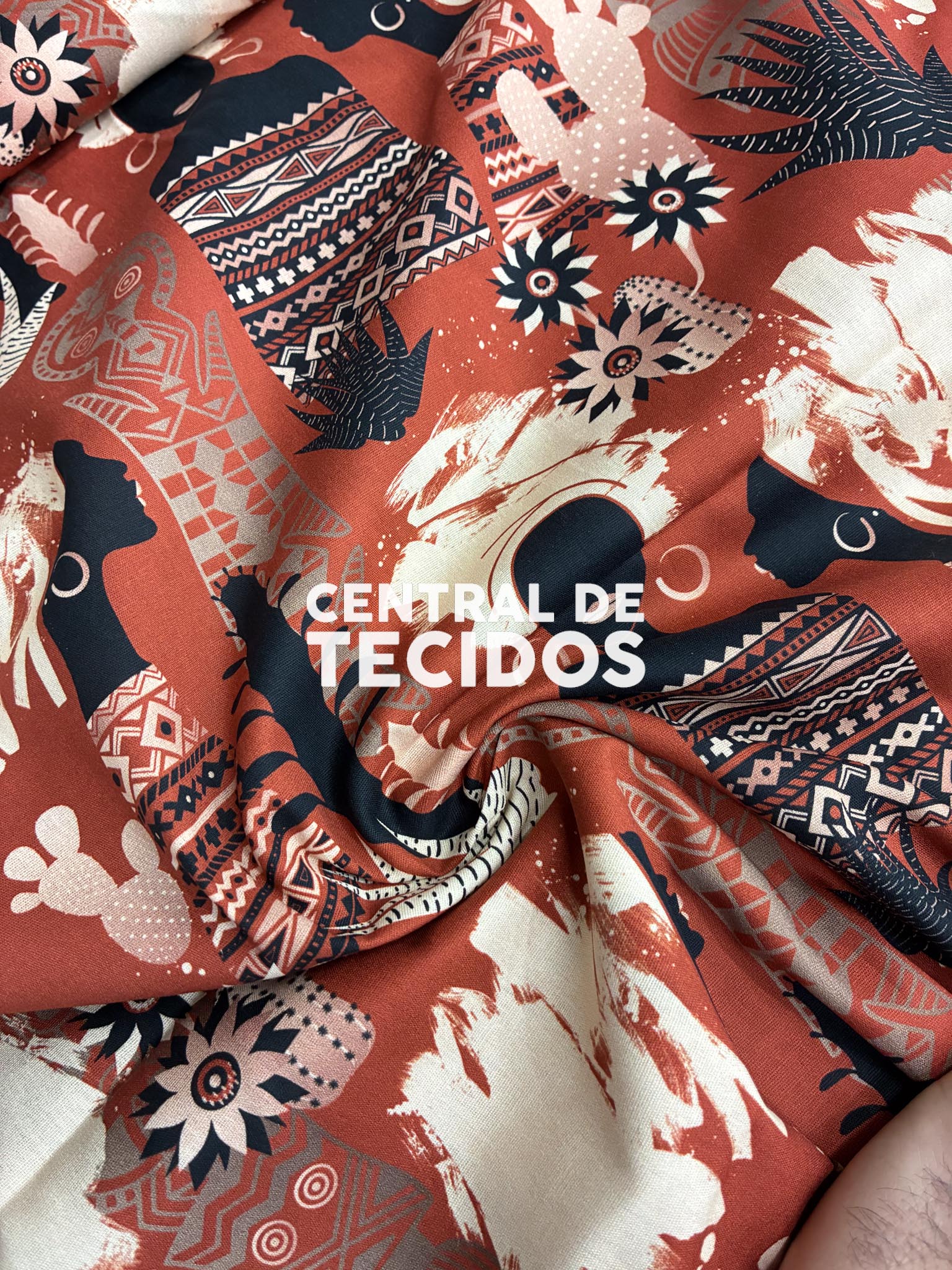 Tricoline 100% algodão Estampado Digital Étnico 09