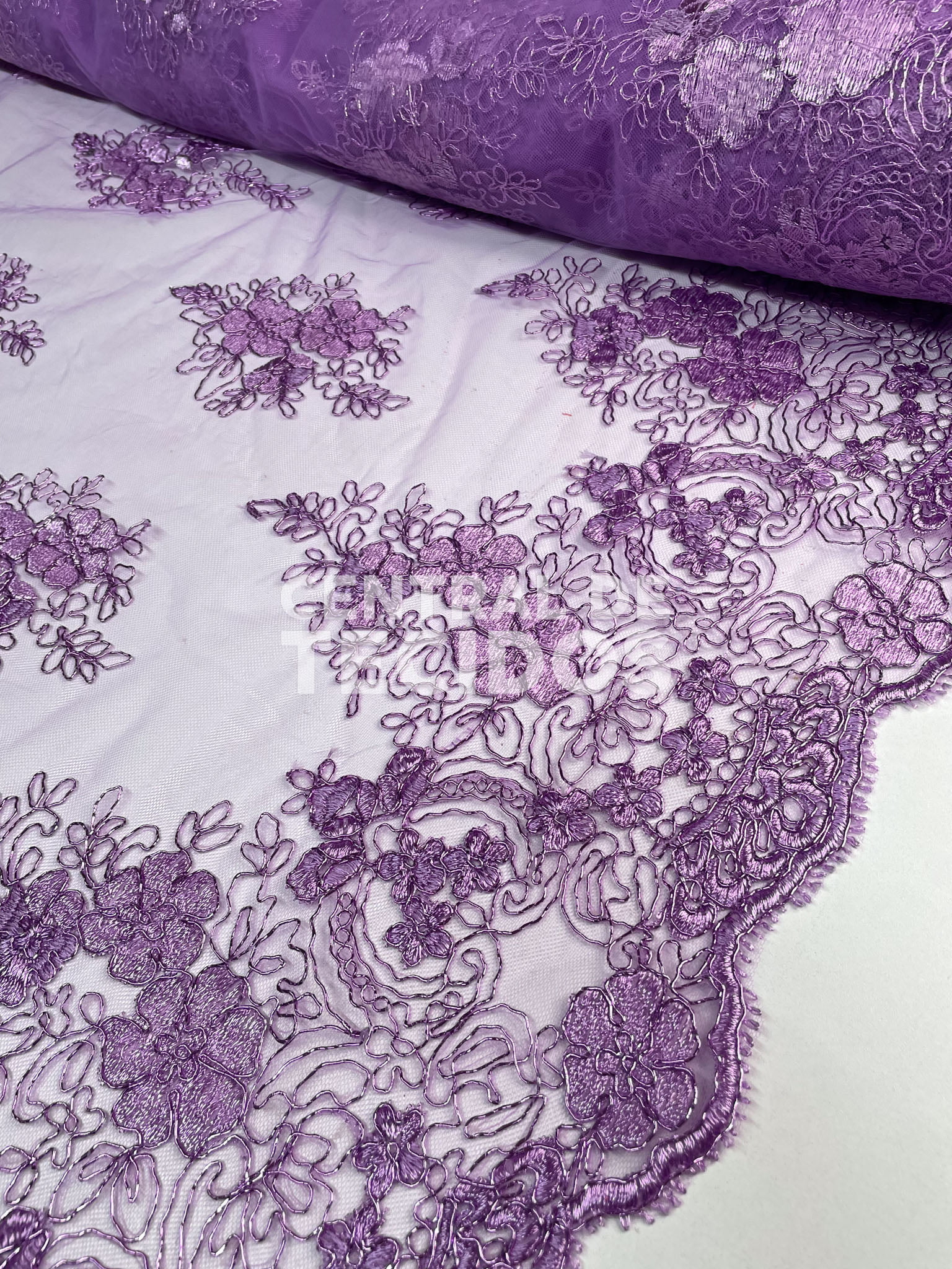 Tule Bordado Metálico GODESS 556 Lavanda