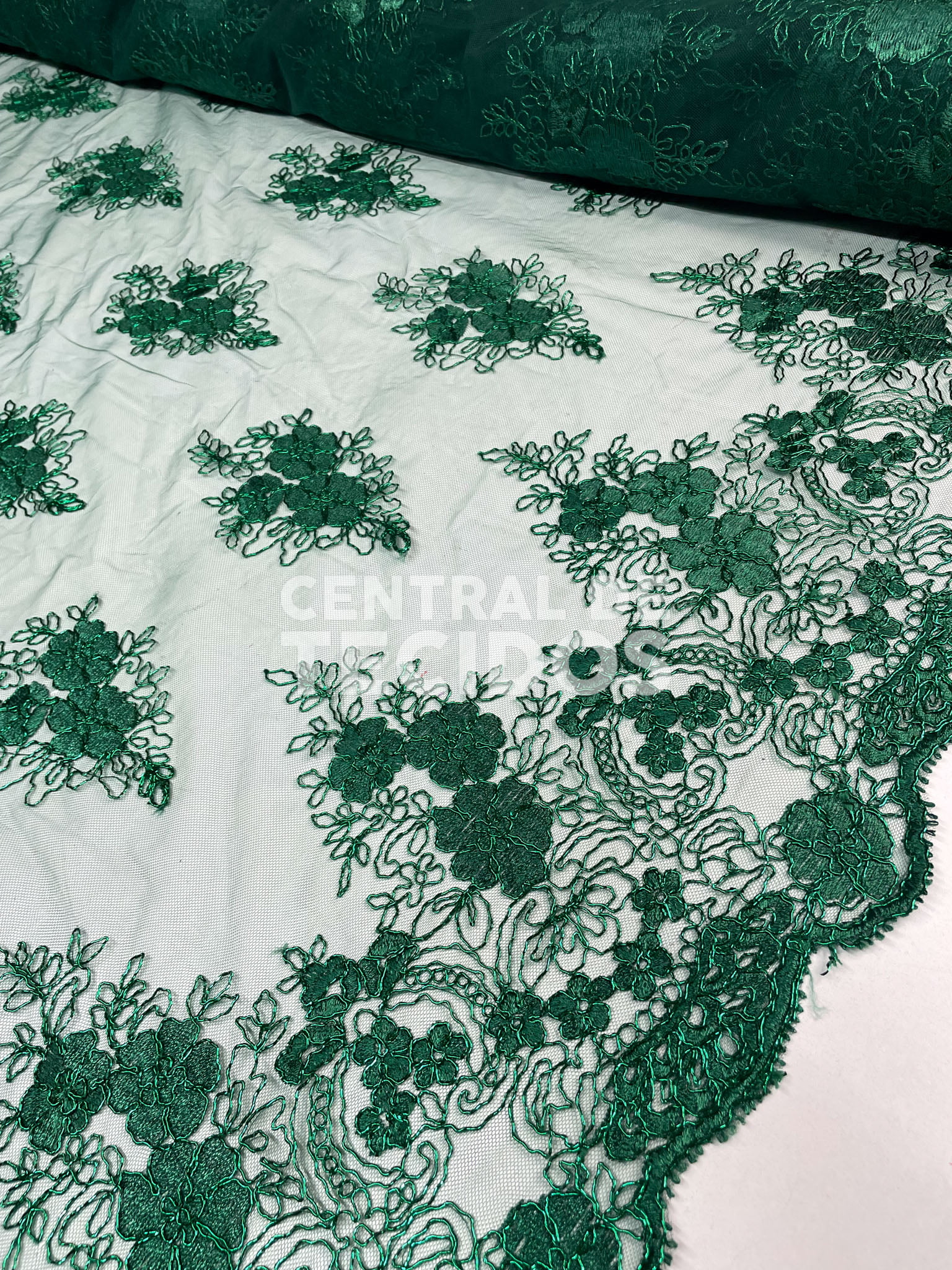 Tule Bordado Metálico GODESS 556 Verde