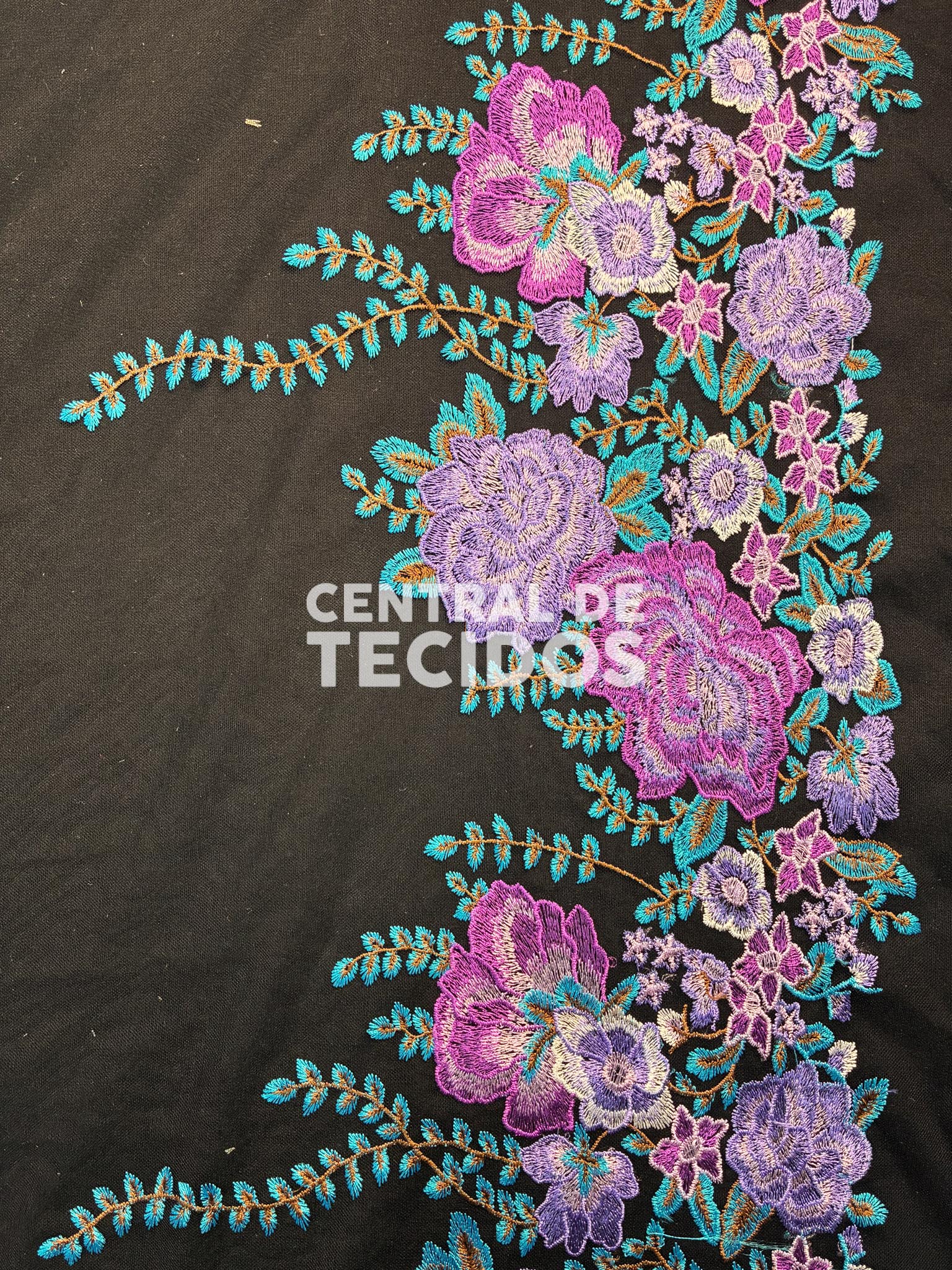 Tule Bordado Chick Spring Roxo