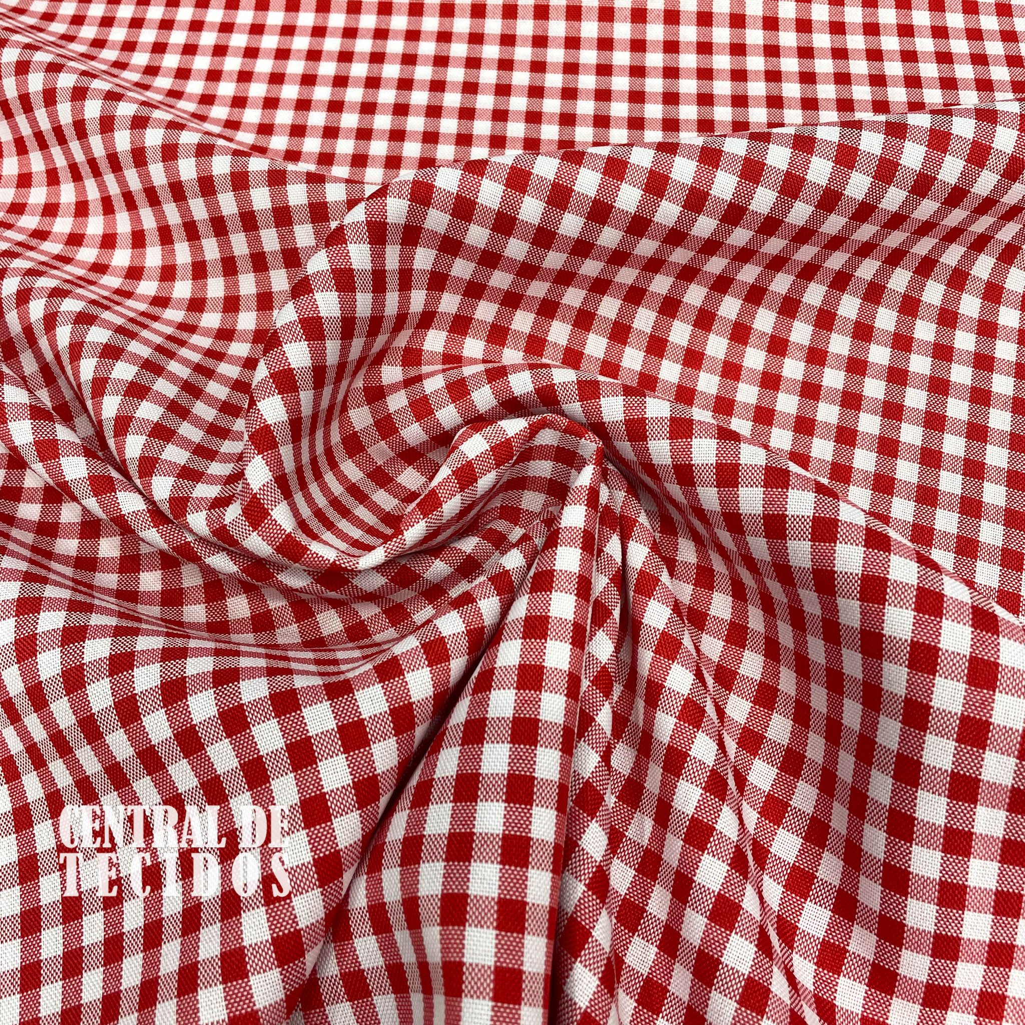 Conjunto de Cozinha Tecido Oxford e Algodão Xadrez Vermelho